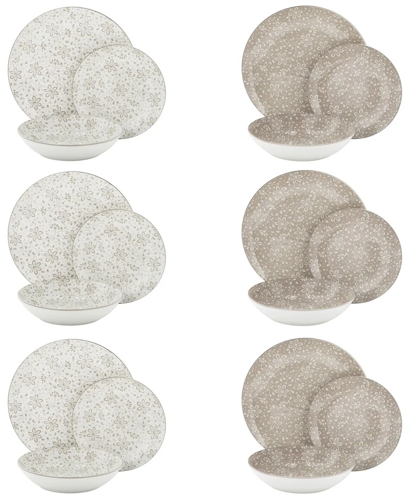 Servizio 18 piatti fiori porcellana Miniflowers