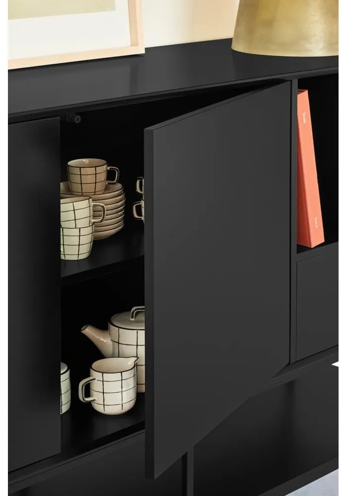 Mobile TV nero 220x74x45 cm Platt – Teulat