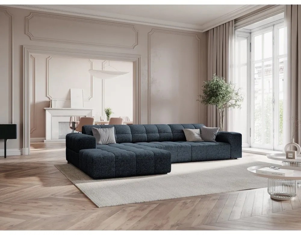 Divano angolare blu (angolo sinistro) Chicago - Cosmopolitan Design