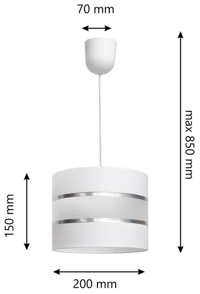 Lampadario su filo HELEN 1xE27/15W/230V bianco