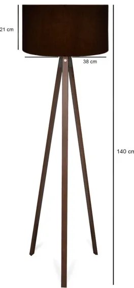 Lampada da terra AYD 1xE27/40W/230V nera/marrone