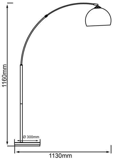 Brilliant - Lampada da terra VESSA 1xE27/60W/230V cromo lucido/bianco