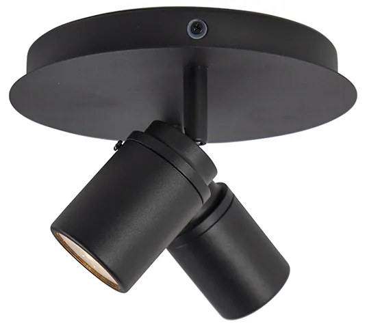 Faretto moderno per bagno nero 2 luci IP44 - Ducha