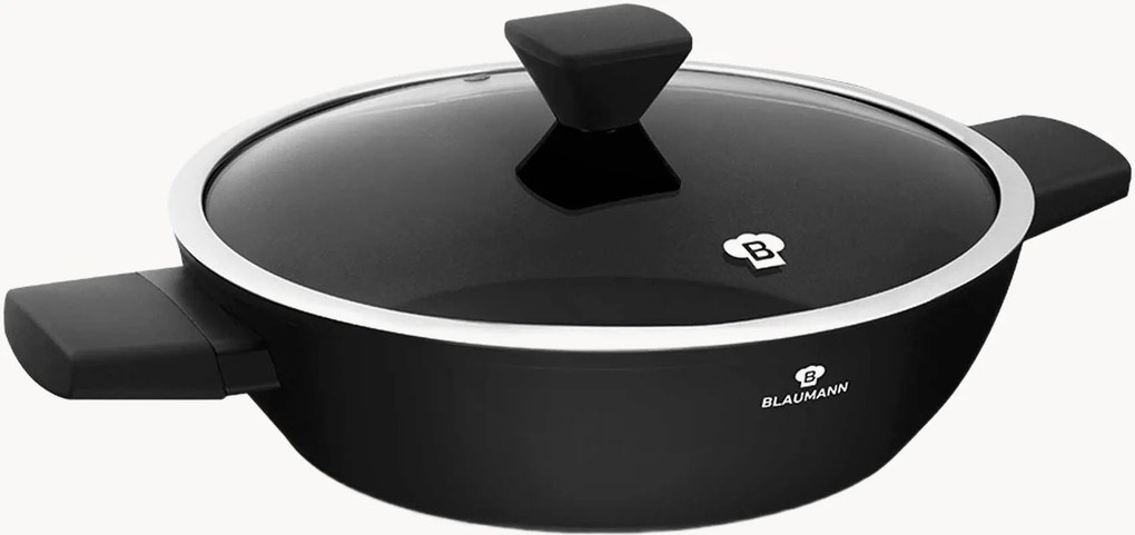 Pentola bassa con rivestimento antiaderente e coperchio Matte Black