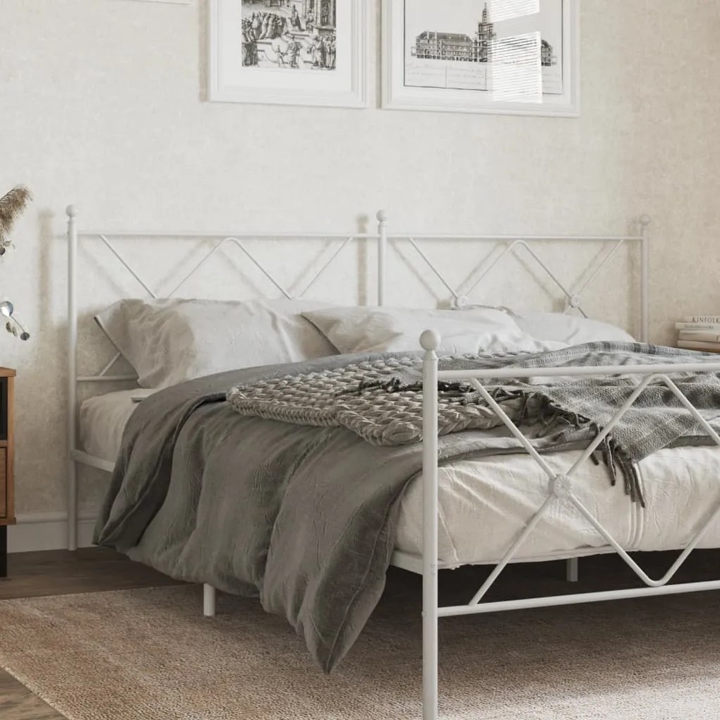 Testiera İn Metallo Bianco 180 Cm /