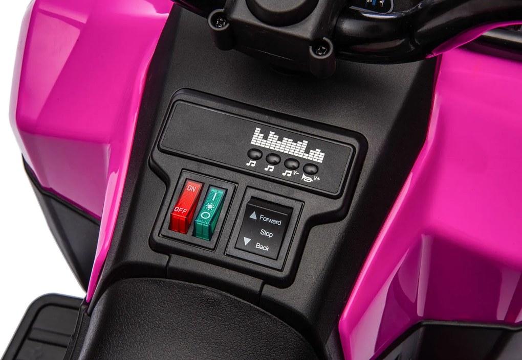 Quad Elettrico per Bambini Safari 6V con Bauletto Posteriore Rosa...