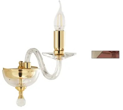 Applique PAGANINI a 1 Luce in vetro lavorato a mano 12 cm Borgogna