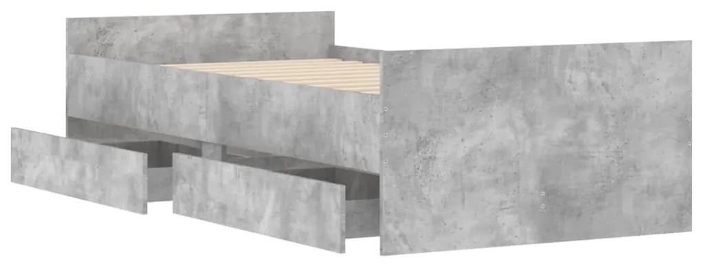 Giroletto con cassetti grigio cemento 100x200 cm