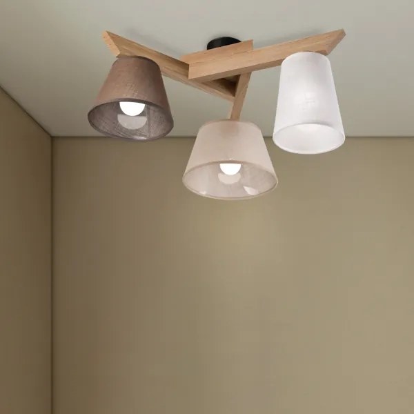 Brilagi - LED Lampadario a plafone ANTHONY 3xE14/40W/230V quercia