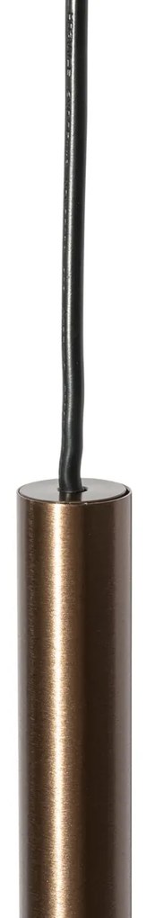 Sistema di illuminazione a binario moderno con 5 luci a sospensione bronzo scuro 1 fase - Iconic Frini