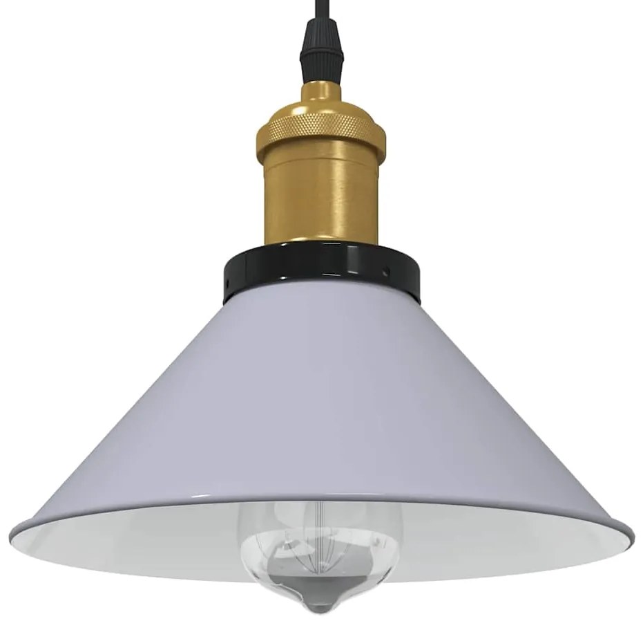 Lampada Sospensione Regolabile E27 Grigio Lucido Ø22 Cm Metallo /