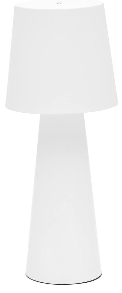 Kave Home - Lampada da tavolo grande da esterni Arenys in metallo con finitura in bianco