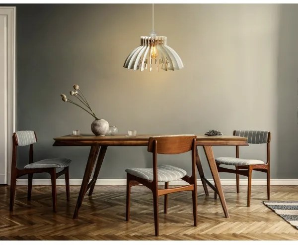 Lampadario a sospensione con filo 1xE27/60W/230V bianco diametro 39 cm