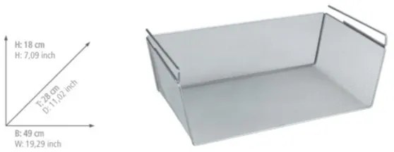 WENKO 53143100 - Cestino 49x28 cm argento
