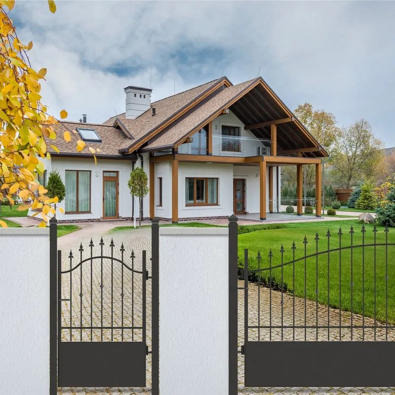 Cancello manuale battente Civetta in ferro, apertura a destra, L 104.5, H 150-165 cm, di colore nero