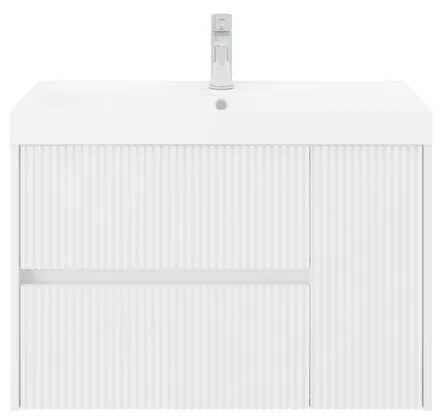 Mobile sottolavabo e lavabo Portofino per vasca centrale bianco in mdf L 80 x H 51 x P 40 cm, 1 anta 2 cassetti