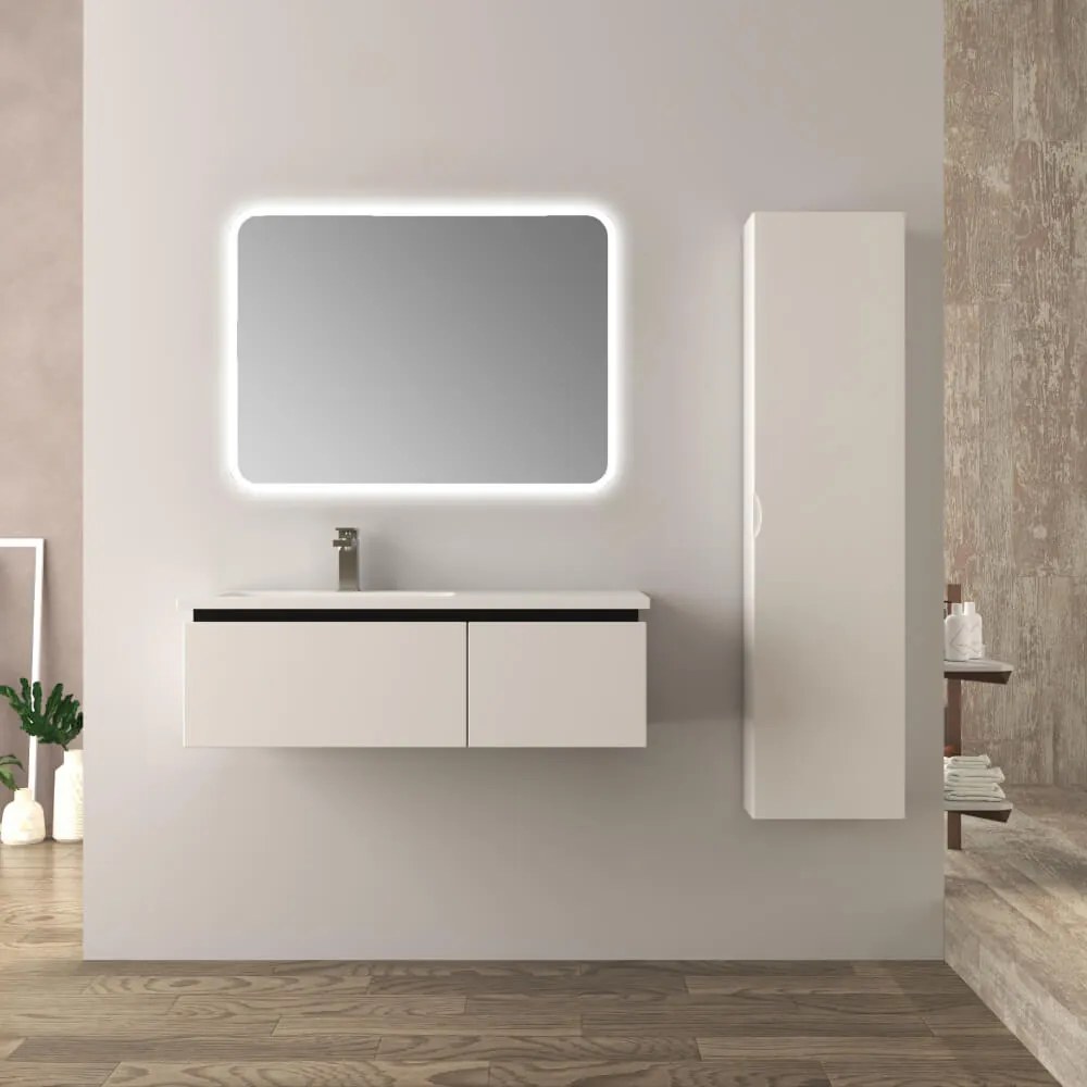 Mobile bagno 100 cm bianco lucido Mono Slide