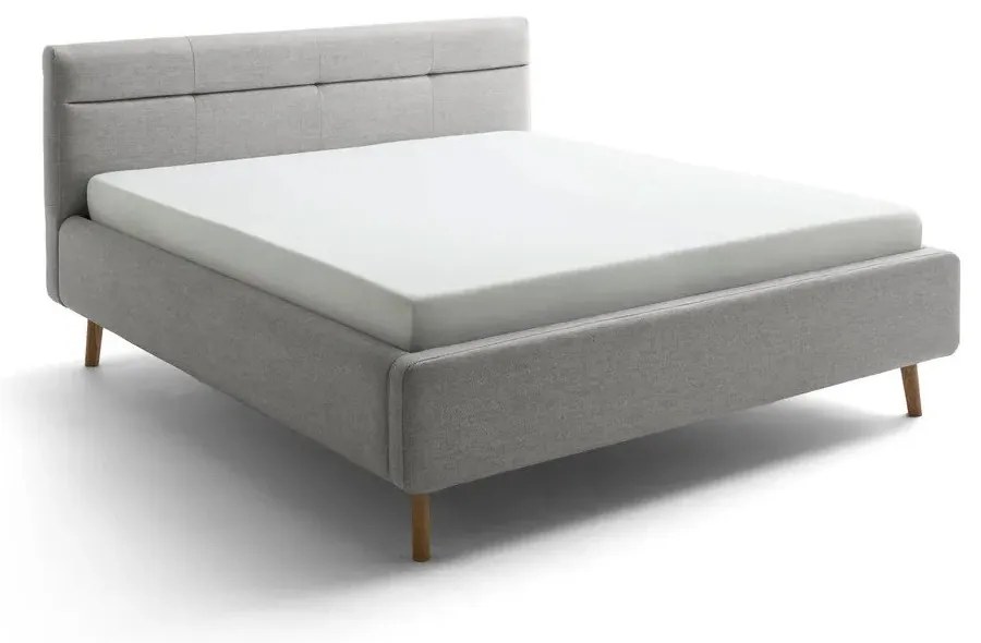 Letto matrimoniale imbottito grigio con contenitore con rete inclusa 180x200 cm Lotte – Meise Möbel