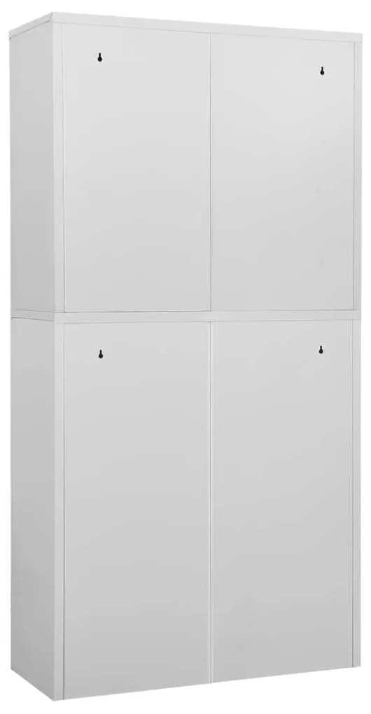 Armadio per ufficio grigio chiaro 90x40x180 cm in acciaio