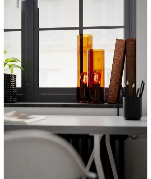 ByRydens 2820570-5512 - Lampada da tavolo FLAKE 1xE27/8W/230V marrone/fumé