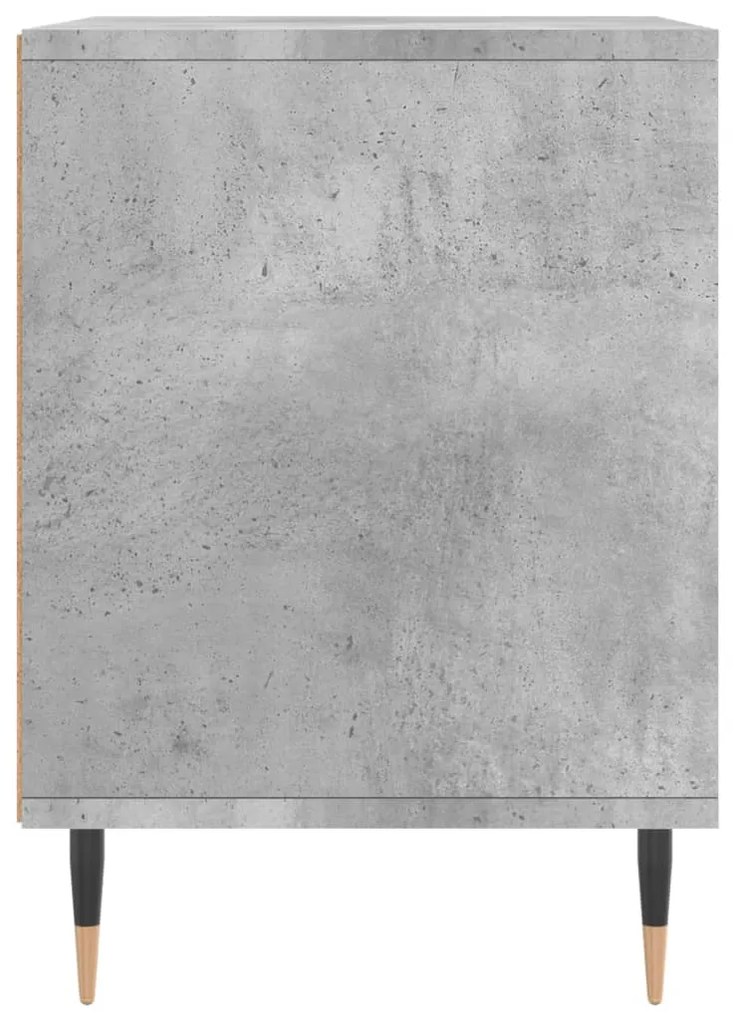 Comodino grigio cemento 40x35x50 cm in legno multistrato