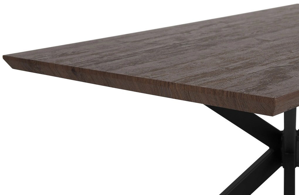 Tavolo da pranzo legno scuro e nero 140 x 80 cm SPECTRA Beliani