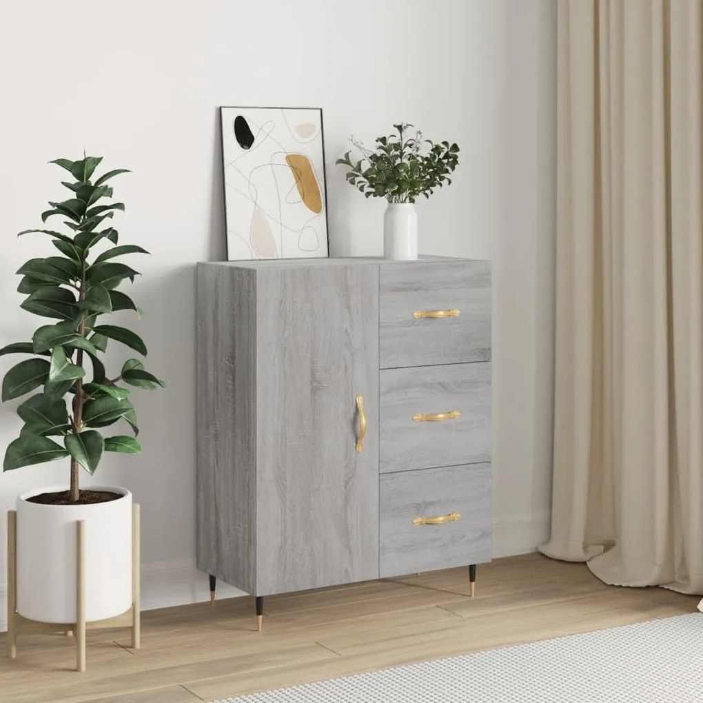 Credenza grigio sonoma 69,5x34x90 cm in legno multistrato