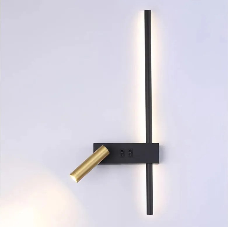 Lampada da parete APP1439-2-W BLACK  GOLD LEFT