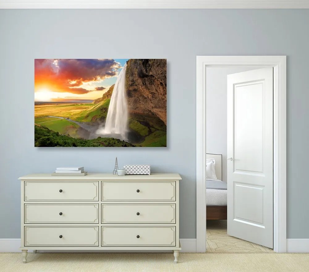 Quadro su tela – Cascata meravigliosa in Islanda