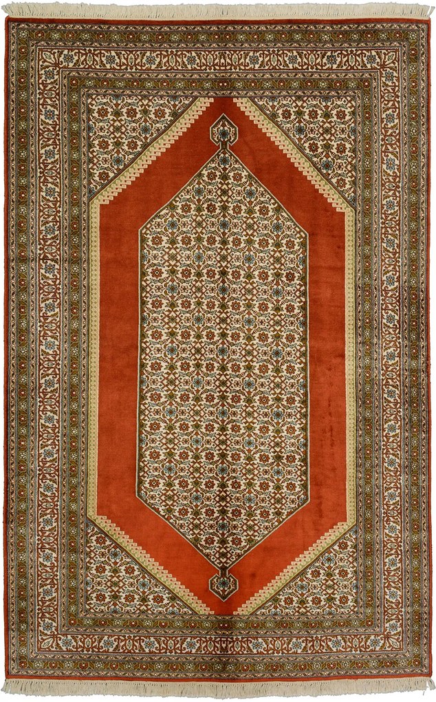 Cashmere Silk Tappeto 120x190 Beige (Indian) Annodato A Mano