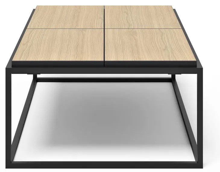 Tavolino con piano in rovere nero e naturale 75x120 cm Douro - TemaHome