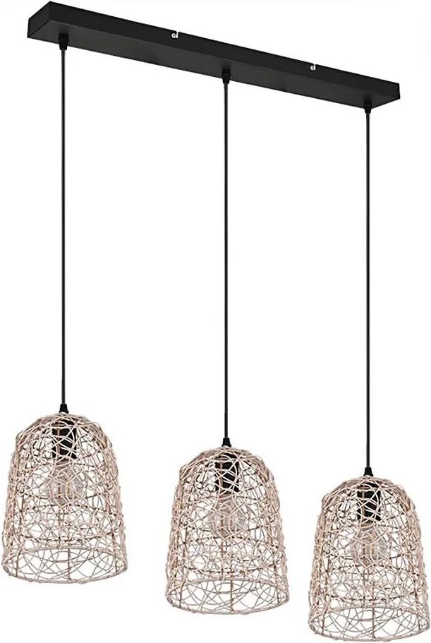 Reality - Lampadario a sospensione con cavo LOVIS 3xE27/40W/230V nero