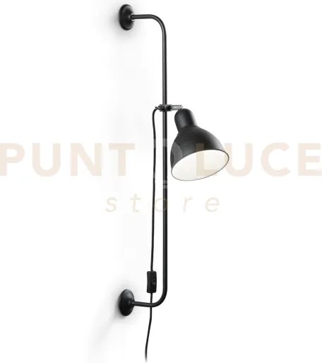 Shower applique a parete 1 luce attacco e27 in metallo nero