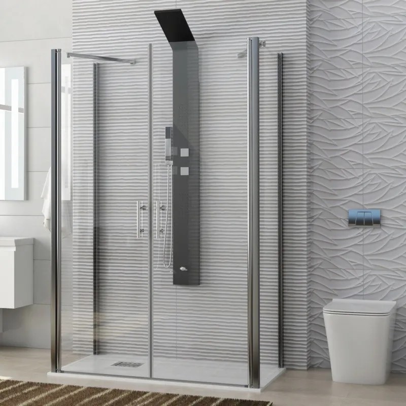 Box doccia 3 lati 80x140x80 apertura saloon modello K3-SALOON - KAMALU