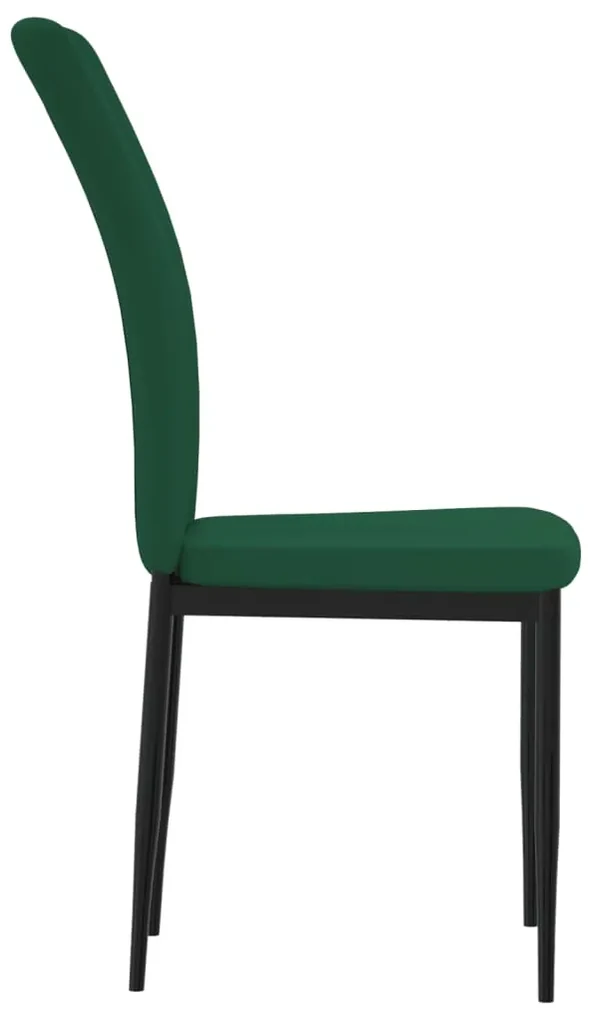 Sedie da pranzo 4 pz verde scuro in velluto