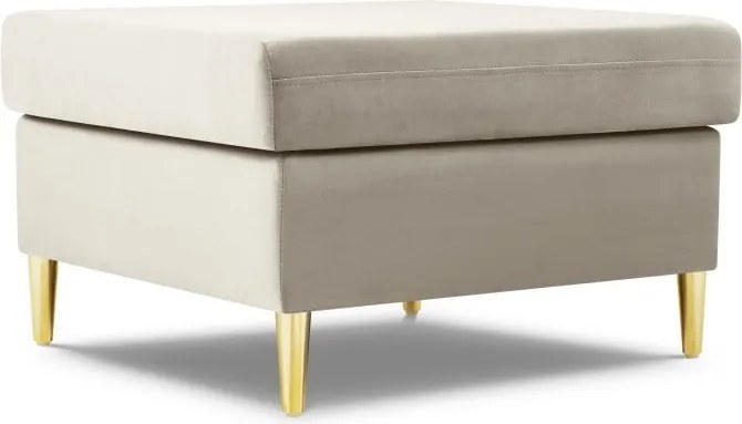 Pouf Kyoto in velluto con gambe dorate