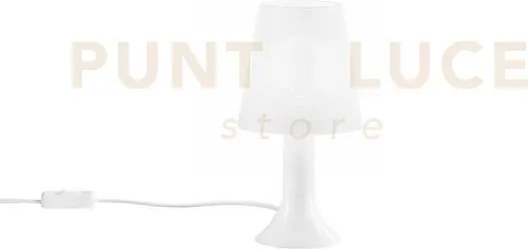 Lumetto bingo bianco in pc 1 luce attacco e14 13x9x24,5cm