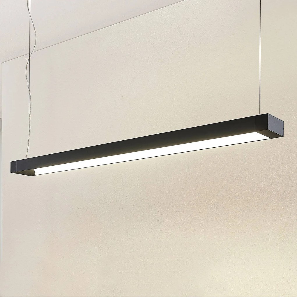 Lampada LED a sospensione Cuna, nero, 122 cm, metallo Cuna Arcchio, Nero, Studio / Ufficio, Alluminio, Moderno