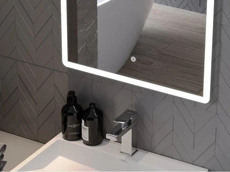 Mexen Navia specchio da bagno retroilluminato 60 x 80 cm, LED 6000K, anti-appannamento - 9803-060-080-611-00