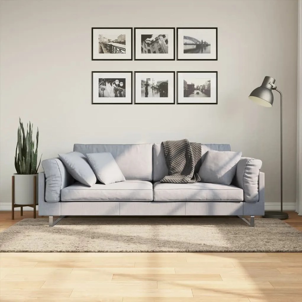 Tappeto A Pelo Lucido Lungo Istan Effetto Beige 100x200 Cm /