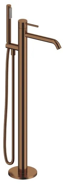 Rubinetto per vasca getto laminare cristallino Loop per pavimento oro rosa spazzolato SANYCCES