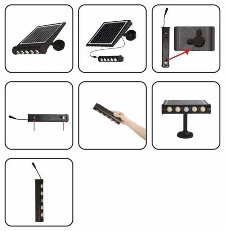 Lampada solare LED da parete con sensore movimento LED/8W/3,7V 4000 mAh 4000K IP