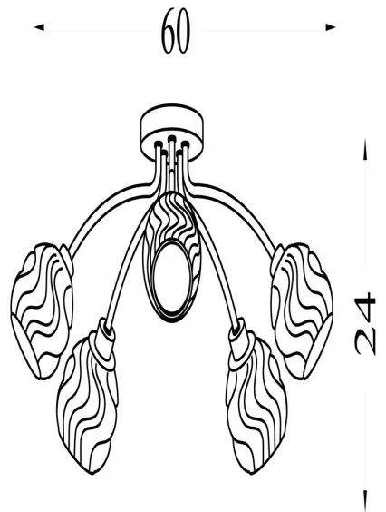 Searchlight 11525-5GO - Plafoniera ASTRAL 5xG9/33W/230V oro