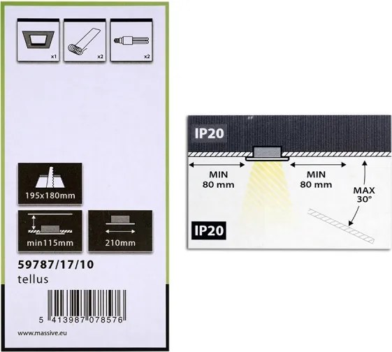 Philips Massive 59787/17/10 - Lampada da incasso TELLUS 2xE27/23W/230V