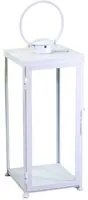 Lanterna metallo bianco quadro cm30x30h73/95