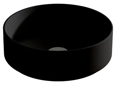 Lavabo da appoggio COLORS VISOBATH tondo piletta non inclusa in ceramica nero piletta non inclusa