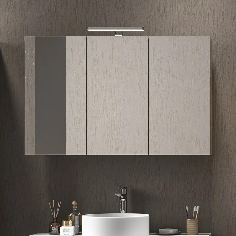 Specchio bagno contenitore in legno 100x13x75 cm SP-100 - KAMALU