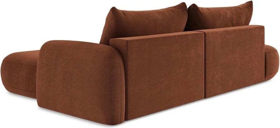 Divano angolare color terracotta allungabile (con penisola a destra/con chaise lounge) Hale – Makamii