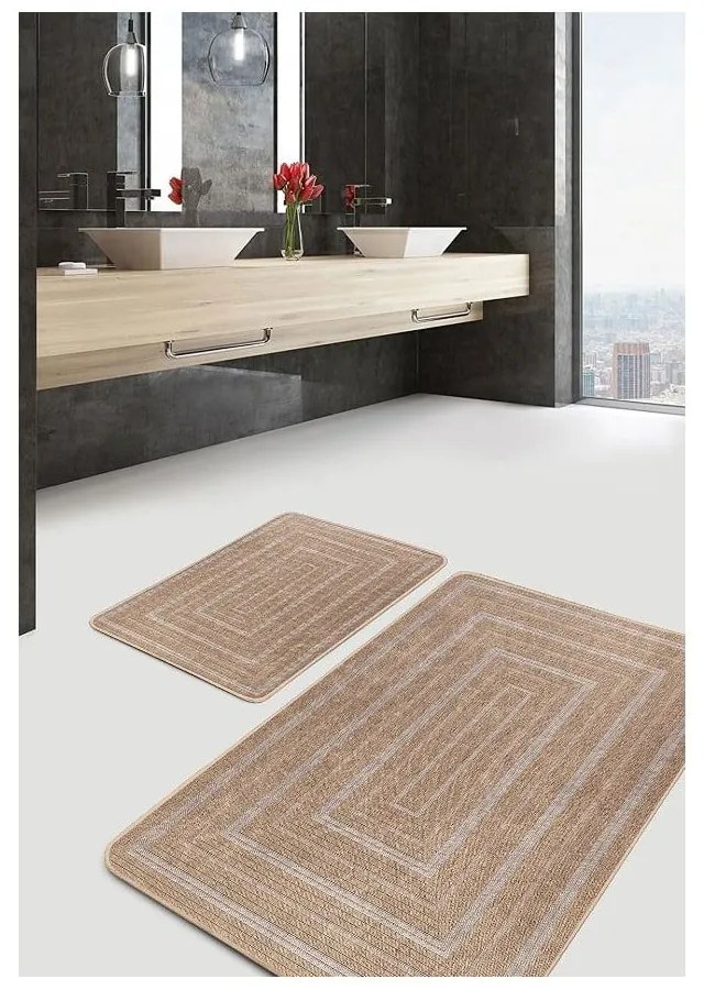 Tappetini da bagno marroni in set da 2 pezzi 60x100 cm - Mila Home