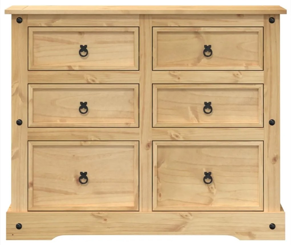 Cassettiera corona 110x43x91 cm in legno massello di pino